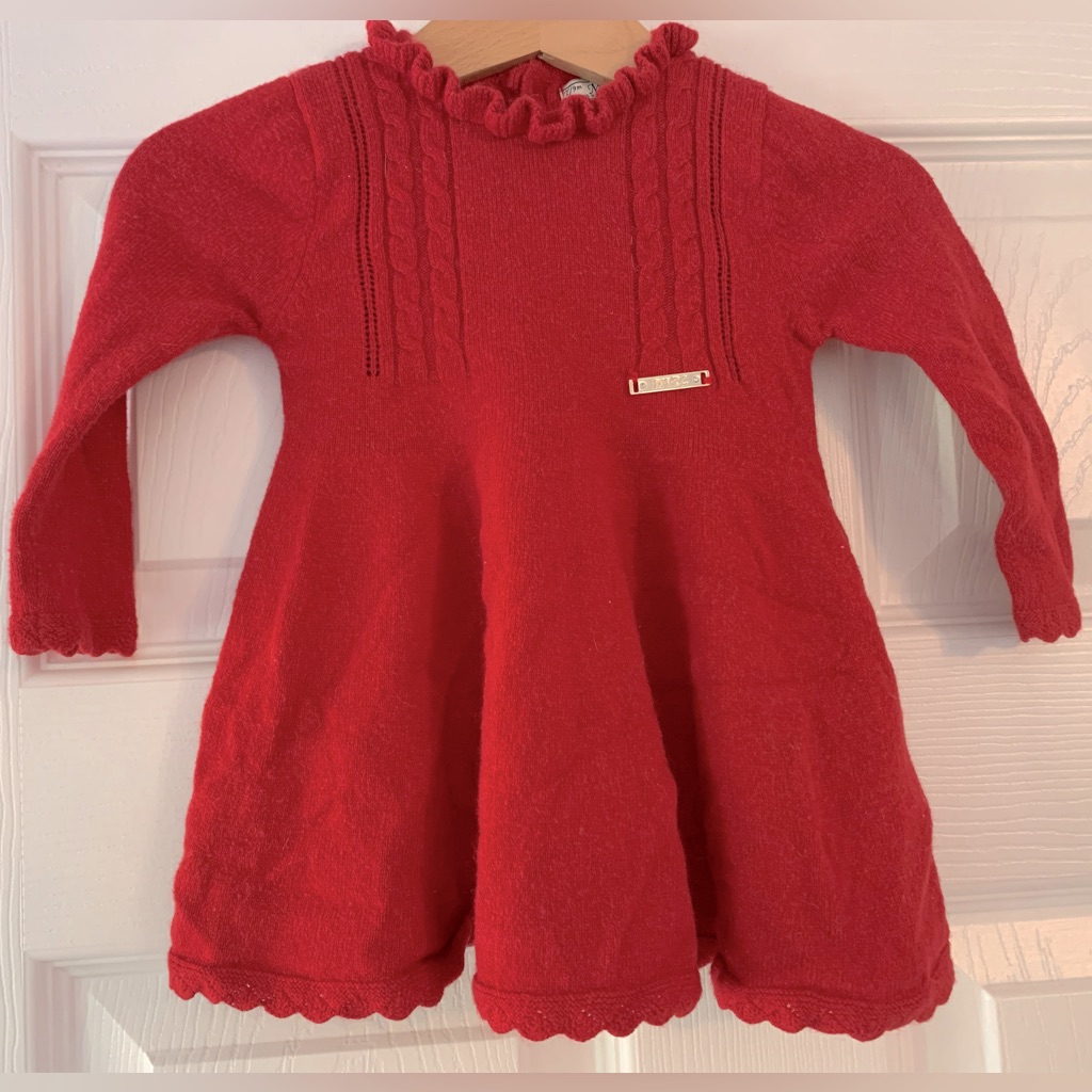 Mayoral Red Knit Holiday Baby Dress 9 Mo